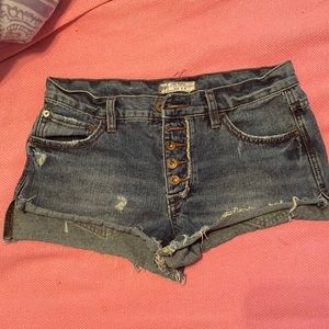 Free People High Rise Jean Shorts
